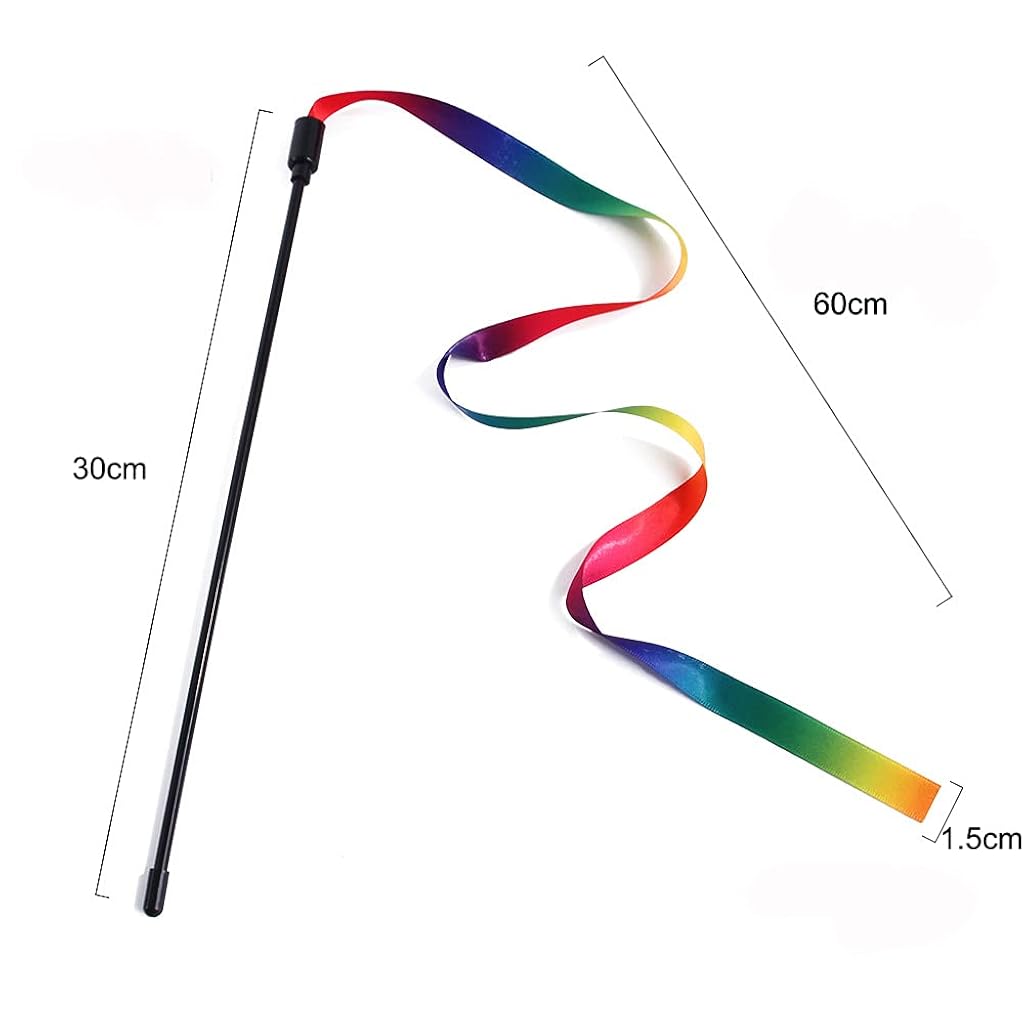 Qpets® Cat Toys,2Pcs Cat Rainbow Wand and Interactive Teaser Wand with Suction Cup Base,Bell Replaceable Feather Pendant Elastic Fiberglass Rod for Kittens Persian Indoor Cats Qpets® Cat Toys,2Pcs Cat Rainbow Wand and Interactive Teaser Wand with Suction Cup Base,Bell Replaceable Feather Pendant Elastic Fiberglass Rod for Kittens Persian Indoor Cats